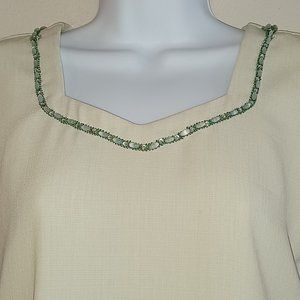 3 Piece Set: Light Olive Kurta, Dark Green Shalwar, and Embroidered Dupatta